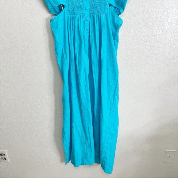 New Free People Ciao Linen Midi strapless Cutout Dress size XL - Picture 6 of 11